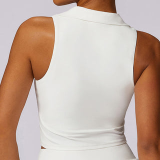Buddha Gift Polo Collar Crop Tank Top Tennis Skirts Pleated Shorts With Pocket Sports Yoga Outfits