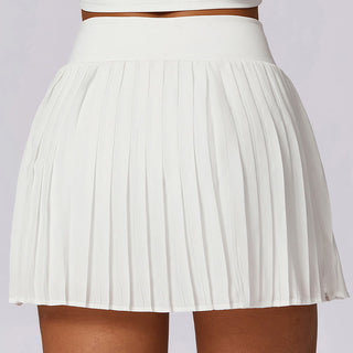 Buddha Gift Polo Collar Crop Tank Top Tennis Skirts Pleated Shorts With Pocket Sports Yoga Outfits