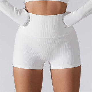 Buddha Gift Ribbed Long Sleeve Crop Top T-shirt Shorts Sports Fitness Gym Yoga Outfits
