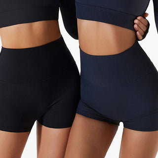 Buddha Gift Ribbed Long Sleeve Crop Top T-shirt Shorts Sports Fitness Gym Yoga Outfits