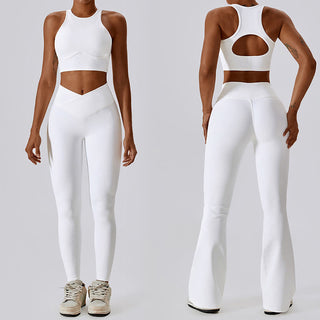 Buddha Gift Sleeveless Crop Tank Top Flared Pants Sports Fitness Yoga