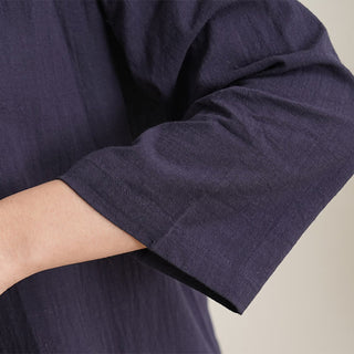 Buddha Gift 2Pcs V-Neck Three Quarter Sleeve Shirt Top Pants Meditation Zen Tai Chi Cotton Linen Clothing Women's Set