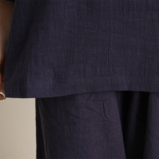 Buddha Gift 2Pcs V-Neck Three Quarter Sleeve Shirt Top Pants Meditation Zen Tai Chi Cotton Linen Clothing Women's Set