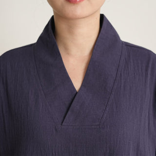 Buddha Gift 2Pcs V-Neck Three Quarter Sleeve Shirt Top Pants Meditation Zen Tai Chi Cotton Linen Clothing Women's Set