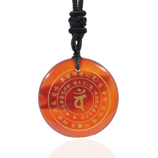 Buddha Gift Vairocana Tathagata Sanskrit Mantra Various Crystal Black Obsidian Green Aventurine Strength Necklace Pendant