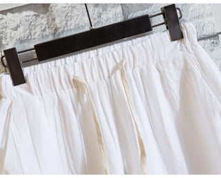 Buddha Gift 2Pcs Solid Color Cotton Button Short Sleeve T-shirt Pants Men's Set