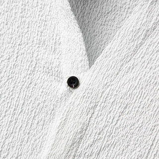 Buddha Gift 2Pcs Solid Color Texture Button Half Sleeve Shirt Pants Men's Set