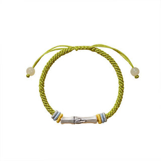 Buddha Gift 999 Sterling Silver Red String Bamboo Enlightenment Bracelet