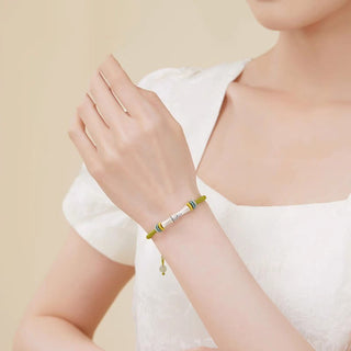 Buddha Gift 999 Sterling Silver Red String Bamboo Enlightenment Bracelet