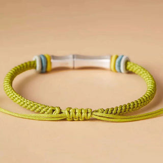 Buddha Gift 999 Sterling Silver Red String Bamboo Enlightenment Bracelet