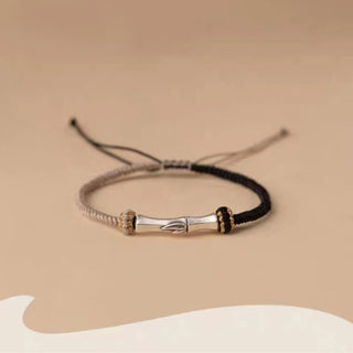 Buddha Gift 925 Sterling Silver Bamboo Protection Braided Bracelet