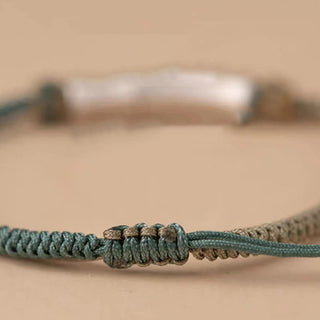 Buddha Gift 925 Sterling Silver Bamboo Protection Braided Bracelet