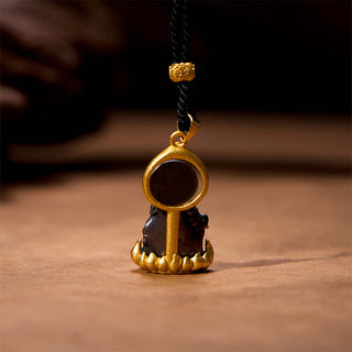 Buddha Gift Tibetan Yellow Jambhala Yellow God of Wealth Buddha Serenity Necklace Pendant