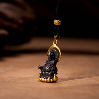 Buddha Gift Tibetan Yellow Jambhala Yellow God of Wealth Buddha Serenity Necklace Pendant