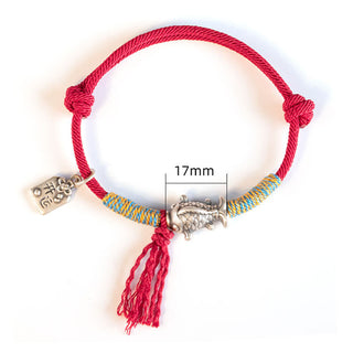 Buddha Gift 999 Sterling Silver Red String Lucky Koi Fish Protection Bracelet