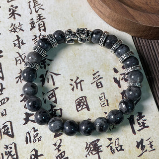 Buddha Gift Black Glitter Stone PiXiu Power Bracelet