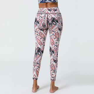 Buddha Gift Flowers Feathers Sun Moon Print Sports Fitness Yoga High Waist Leggings Women's Pants