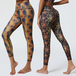 Buddha Gift Flowers Geometric Mandalas Print Sports Fitness Yoga High Waist Leggings Women's Pants