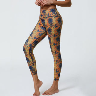 Buddha Gift Flowers Geometric Mandalas Print Sports Fitness Yoga High Waist Leggings Women's Pants
