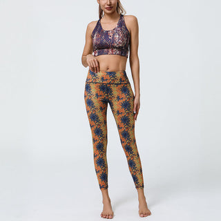 Buddha Gift Flowers Geometric Mandalas Print Sports Fitness Yoga High Waist Leggings Women's Pants