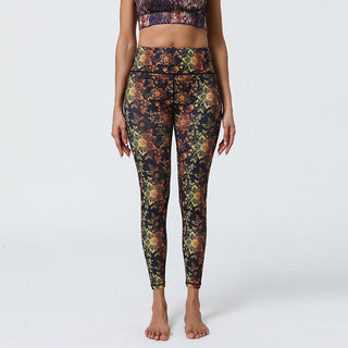 Buddha Gift Flowers Geometric Mandalas Print Sports Fitness Yoga High Waist Leggings Women's Pants