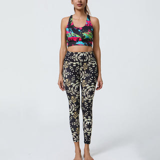 Buddha Gift Flowers Geometric Mandalas Print Sports Fitness Yoga High Waist Leggings Women's Pants