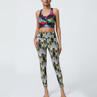 Buddha Gift Flowers Geometric Mandalas Print Sports Fitness Yoga High Waist Leggings Women's Pants