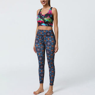 Buddha Gift Flowers Geometric Mandalas Print Sports Fitness Yoga High Waist Leggings Women's Pants