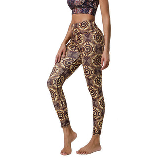 Buddha Gift Flowers Geometric Mandalas Print Sports Fitness Yoga High Waist Leggings Women's Pants