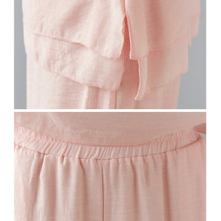 Buddha Gift 2Pcs Three Quarter Sleeve Long Sleeve Shirt Wide Leg Pants Meditation Cotton Linen Clothing Women's Set