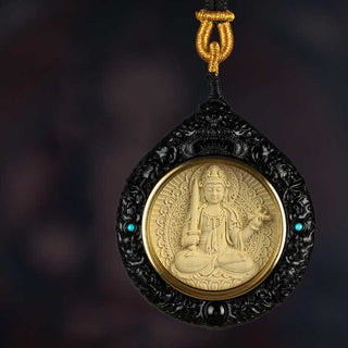 Buddha Gift Chinese Zodiac Natal Buddha Small Leaf Red Sandalwood Ebony Longevity Necklace Pendant