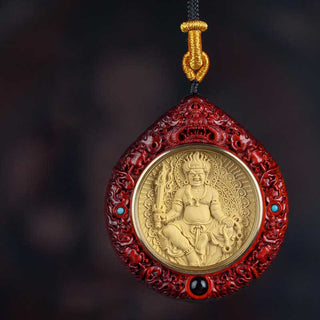 Buddha Gift Chinese Zodiac Natal Buddha Small Leaf Red Sandalwood Ebony Longevity Necklace Pendant