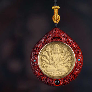 Buddha Gift Chinese Zodiac Natal Buddha Small Leaf Red Sandalwood Ebony Longevity Necklace Pendant