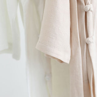 Buddha Gift 2Pcs V-Neck Men's Long Sleeve Shirt Top Pants Meditation Zen Tai Chi Cotton Linen Clothing Set