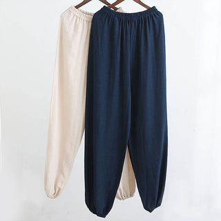 Buddha Gift 2Pcs V-Neck Men's Long Sleeve Shirt Top Pants Meditation Zen Tai Chi Cotton Linen Clothing Set