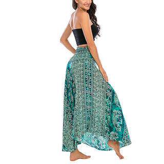 Buddha Gift Two Style Wear Boho Elephant Geometry Lace-up Skirt Dress