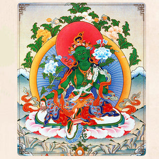 Buddha Gift 108 Mala Beads Natural Green Agate Bodhisattva Green Tara Manifestation Charm Bracelet