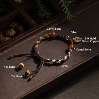 Buddha Gift Tibetan Bone Beads Luck Rope Bracelet