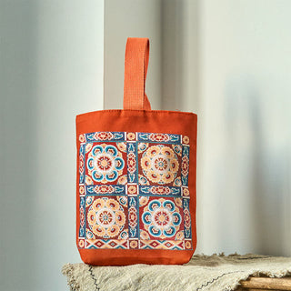 Buddha Gift Dunhuang Flying Apsaras Lotus Buddha Statues Canvas Handbag