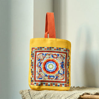 Buddha Gift Dunhuang Flying Apsaras Lotus Buddha Statues Canvas Handbag