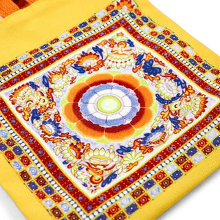 Buddha Gift Dunhuang Flying Apsaras Lotus Buddha Statues Canvas Handbag