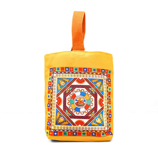 Buddha Gift Dunhuang Flying Apsaras Lotus Buddha Statues Canvas Handbag