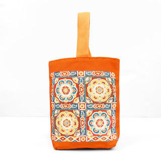 Buddha Gift Dunhuang Flying Apsaras Lotus Buddha Statues Canvas Handbag