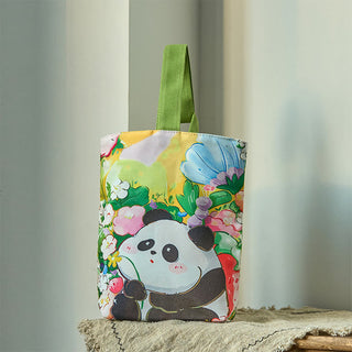 Buddha Gift Panda Orchid Loquat Canvas Handbag