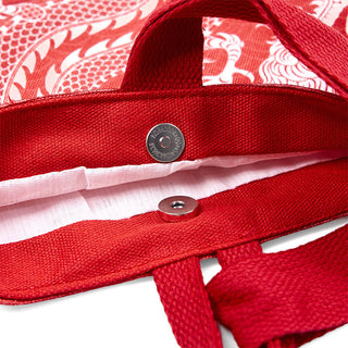 Buddha Gift Chinese Dragon Persimmon Canvas Handbag