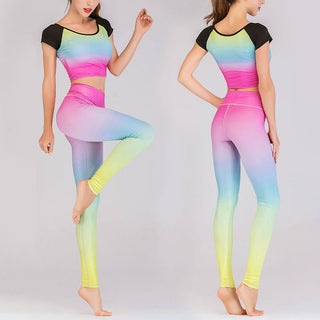 Buddha Gift Lotus Cherry Blossom Gradient Peacock Print Lycra Fabric Fitness Leggings Women's Yoga Pants