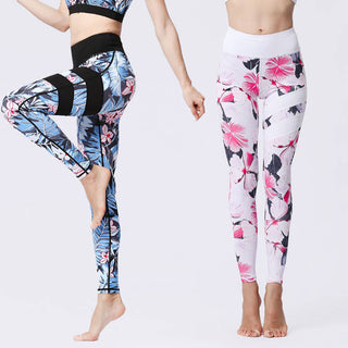 Buddha Gift Flower Petal Leaves Print Sports Exercise Fitness High Waist Leggings Women's Yoga Pants
