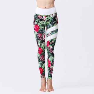 Buddha Gift Flower Petal Leaves Print Sports Exercise Fitness High Waist Leggings Women's Yoga Pants