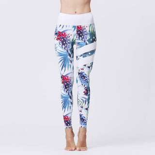 Buddha Gift Flower Petal Leaves Print Sports Exercise Fitness High Waist Leggings Women's Yoga Pants