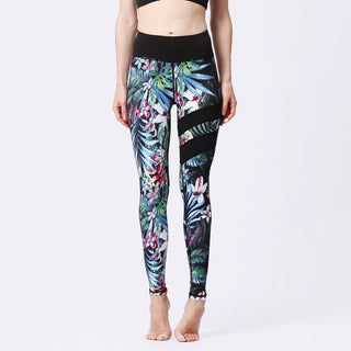 Buddha Gift Flower Petal Leaves Print Sports Exercise Fitness High Waist Leggings Women's Yoga Pants